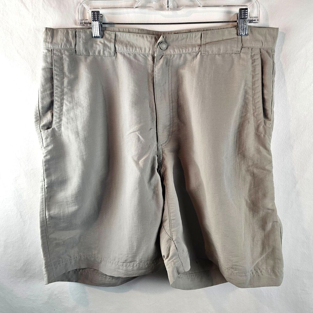 Cabela's Shorts Mens 36 Beige Nylon Hiking Fishing Utility 9" Inseam Gorpcore